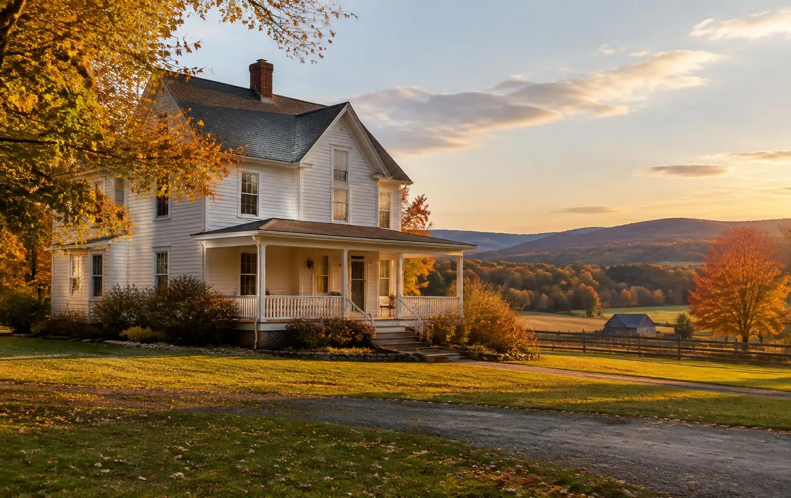 Older farmhouse in autumn in Cornwall, NY — water, fire, and mold restoration service area